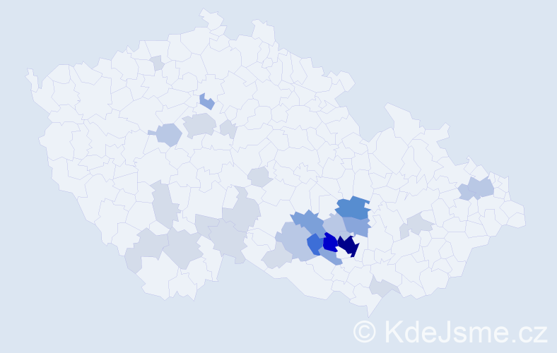 Příjmení: 'Chatrná', počet výskytů 93 v celé ČR