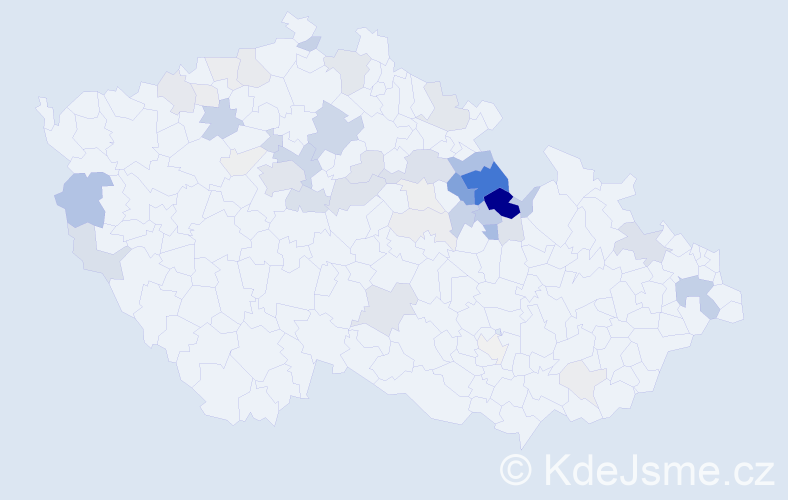 Příjmení: 'Pácha', počet výskytů 167 v celé ČR