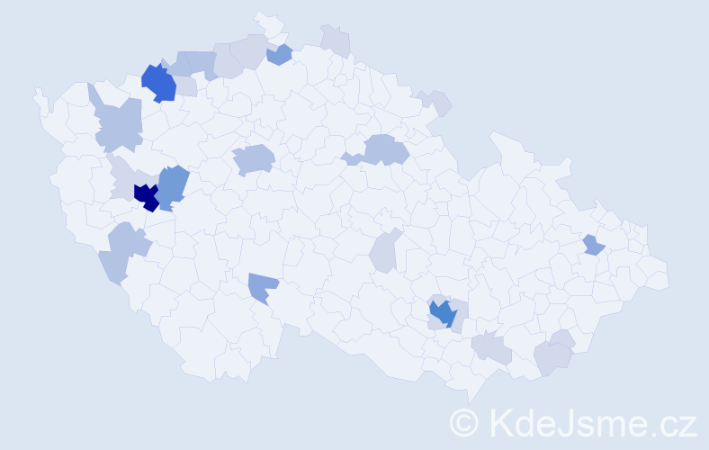 Příjmení: 'Tenk', počet výskytů 72 v celé ČR