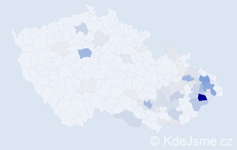 Příjmení: 'Halamíček', počet výskytů 274 v celé ČR