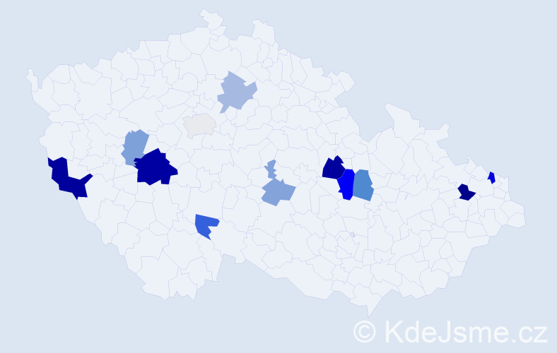 Příjmení: 'Pekárik', počet výskytů 22 v celé ČR