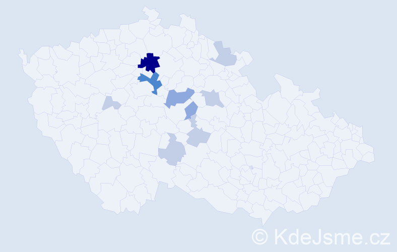 Příjmení: 'Karabáček', počet výskytů 25 v celé ČR
