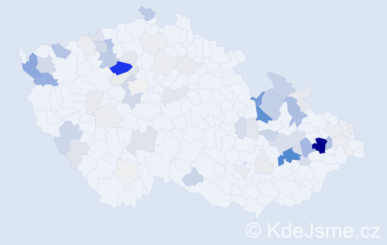 Příjmení: 'Girga', počet výskytů 269 v celé ČR