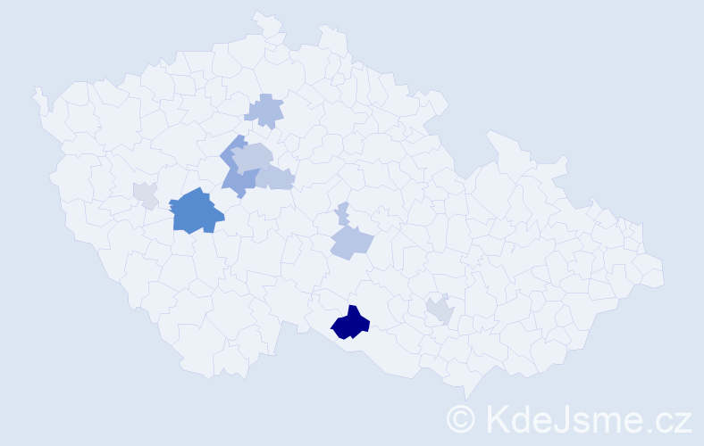 Příjmení: 'Fresl', počet výskytů 29 v celé ČR