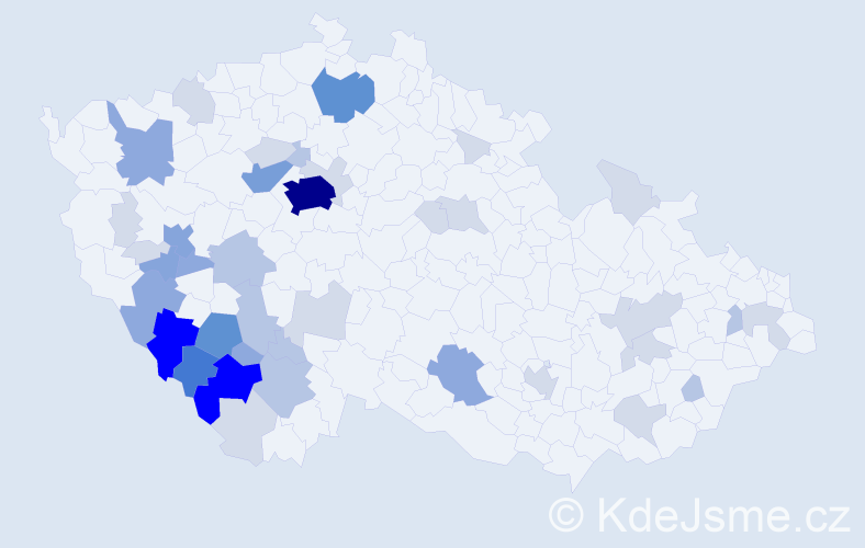 Příjmení: 'Řezanková', počet výskytů 124 v celé ČR