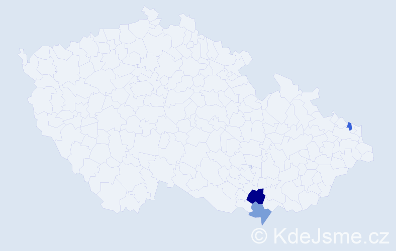 Příjmení: 'Jurak', počet výskytů 4 v celé ČR