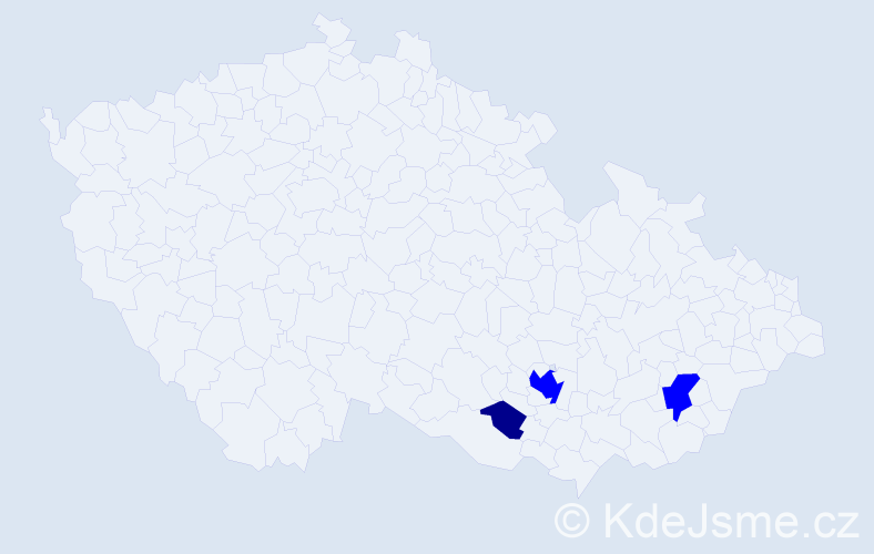 Příjmení: 'Matulaj', počet výskytů 4 v celé ČR