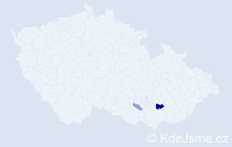 Příjmení: 'Dašovská', počet výskytů 9 v celé ČR