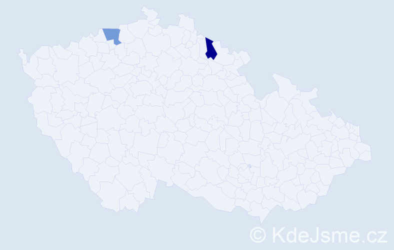 Příjmení: 'Tschochová', počet výskytů 2 v celé ČR