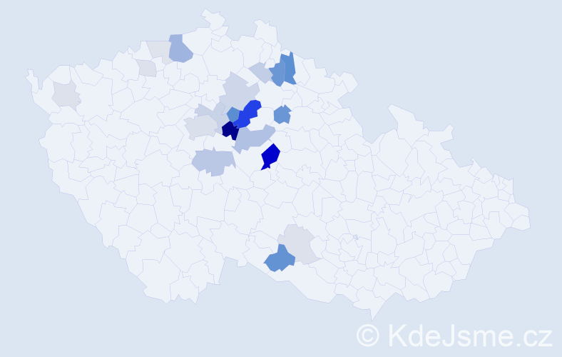 Příjmení: 'Bičák', počet výskytů 64 v celé ČR