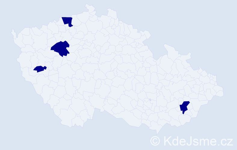 Příjmení: 'Kieu Tien', počet výskytů 4 v celé ČR