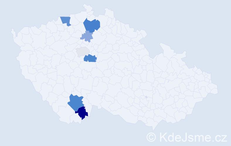 Příjmení: 'Machutka', počet výskytů 22 v celé ČR