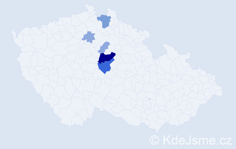 Příjmení: 'Dejda', počet výskytů 15 v celé ČR