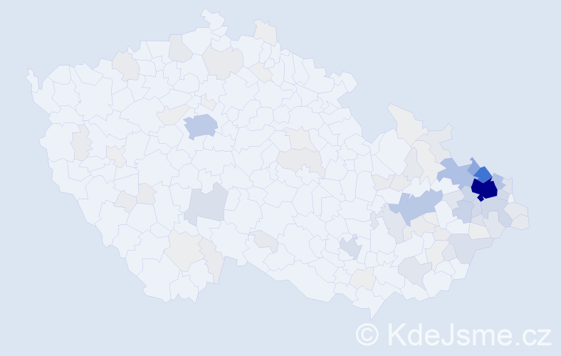 Příjmení: 'Návratová', počet výskytů 465 v celé ČR
