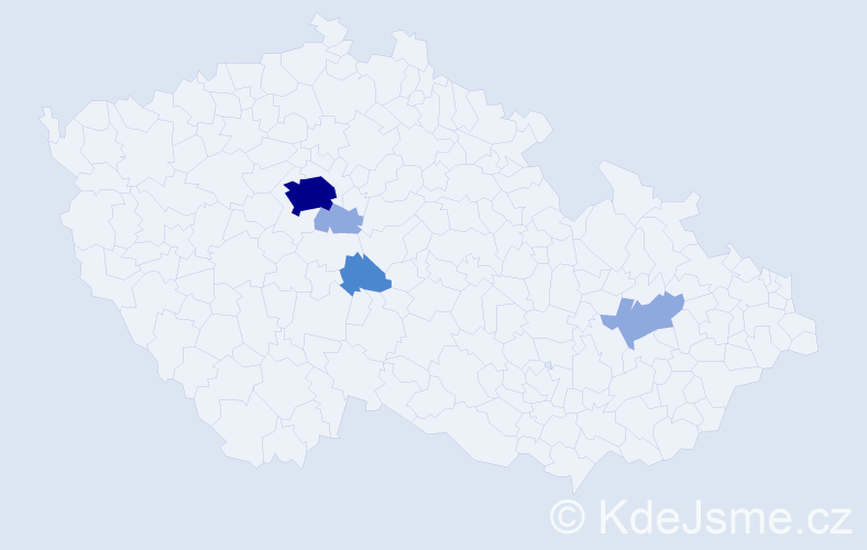 Příjmení: 'Váška', počet výskytů 9 v celé ČR