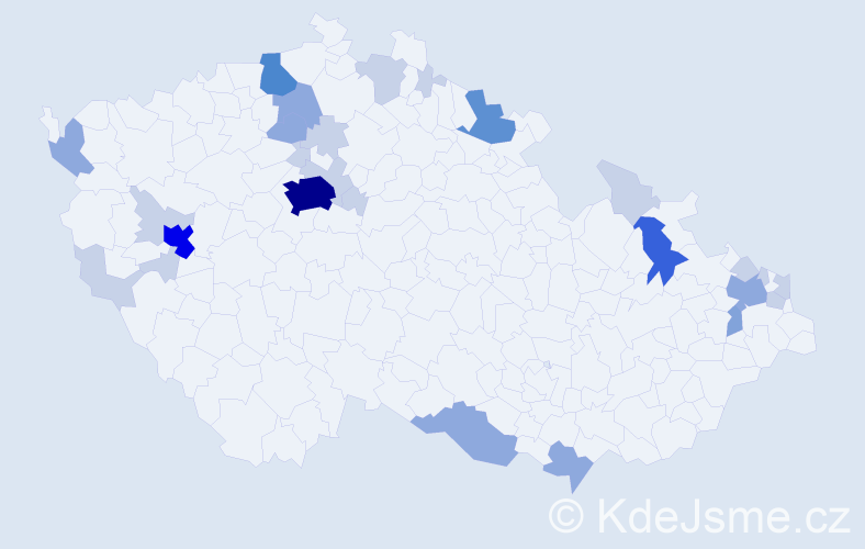 Příjmení: 'Kurta', počet výskytů 69 v celé ČR
