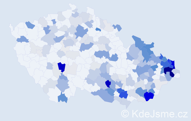 Příjmení: 'Kolek', počet výskytů 758 v celé ČR