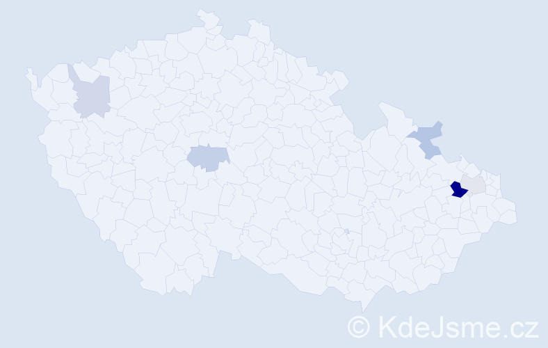 Příjmení: 'Stilerová', počet výskytů 9 v celé ČR