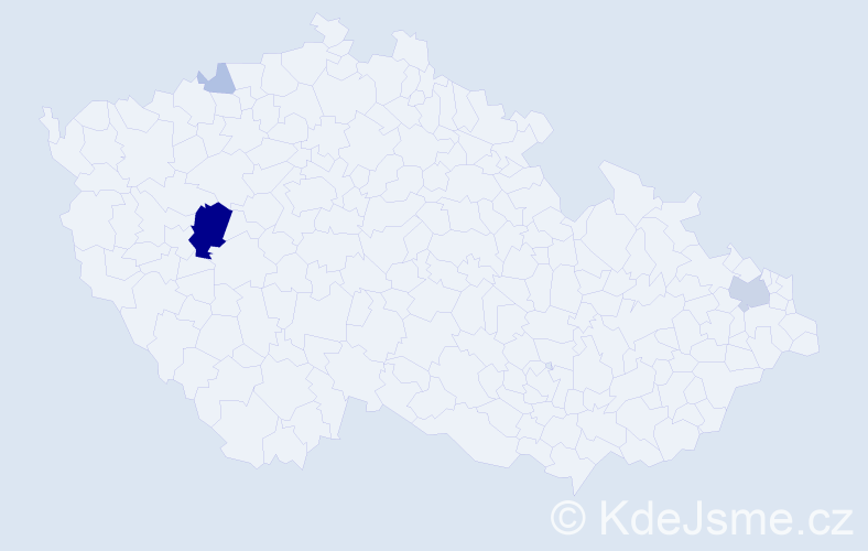 Příjmení: 'Auingerová', počet výskytů 13 v celé ČR