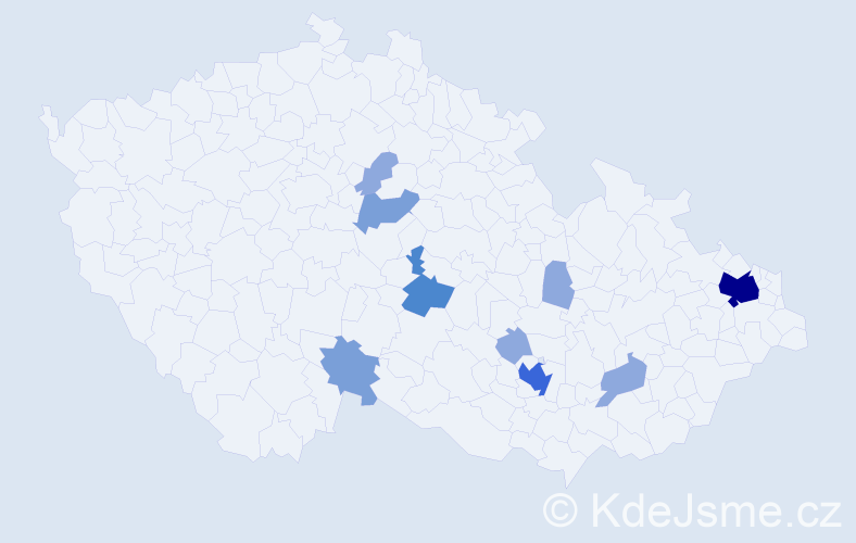 Příjmení: 'Prajzner', počet výskytů 22 v celé ČR