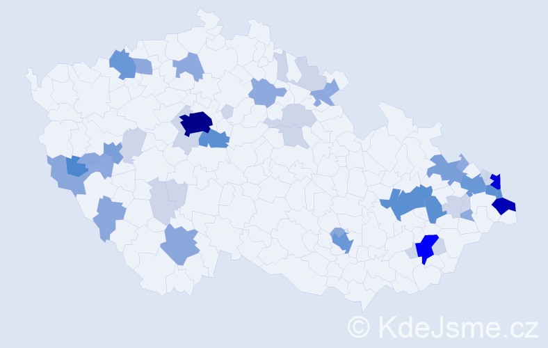 Příjmení: 'Gill', počet výskytů 154 v celé ČR