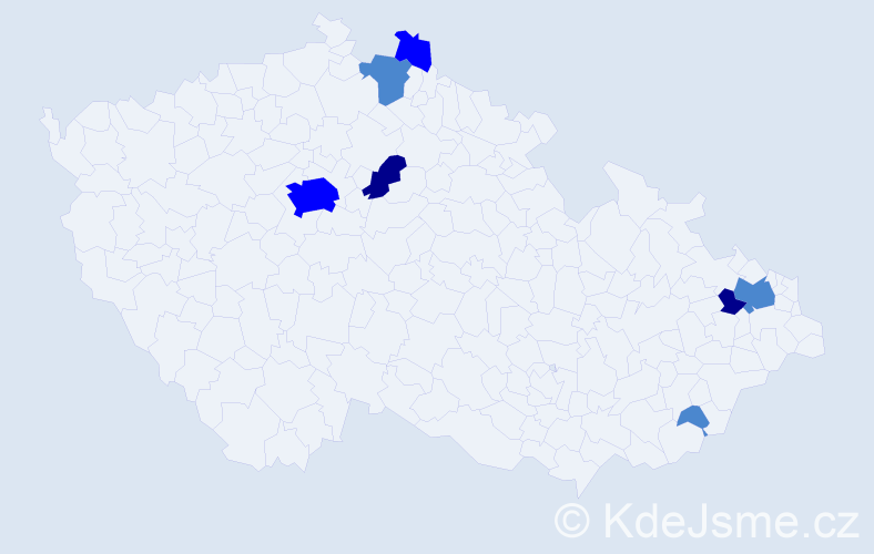 Příjmení: 'Sláčal', počet výskytů 13 v celé ČR