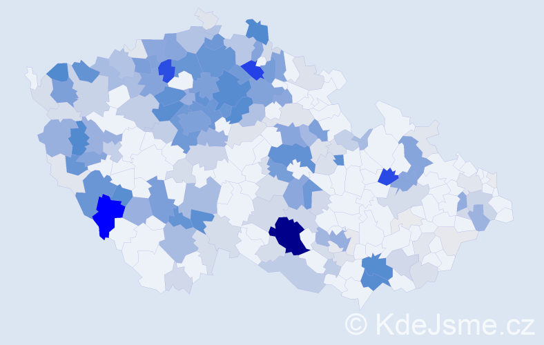 Příjmení: 'Zahrádková', počet výskytů 973 v celé ČR
