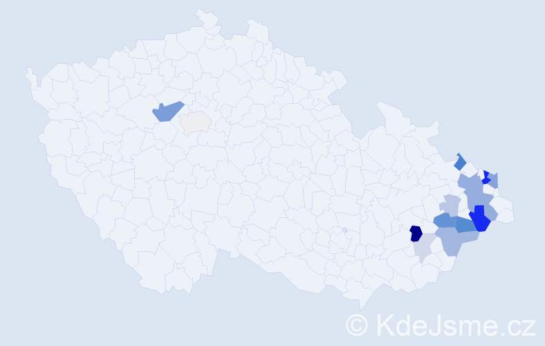 Příjmení: 'Seget', počet výskytů 44 v celé ČR