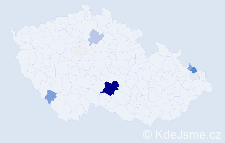 Příjmení: 'Kosak', počet výskytů 27 v celé ČR