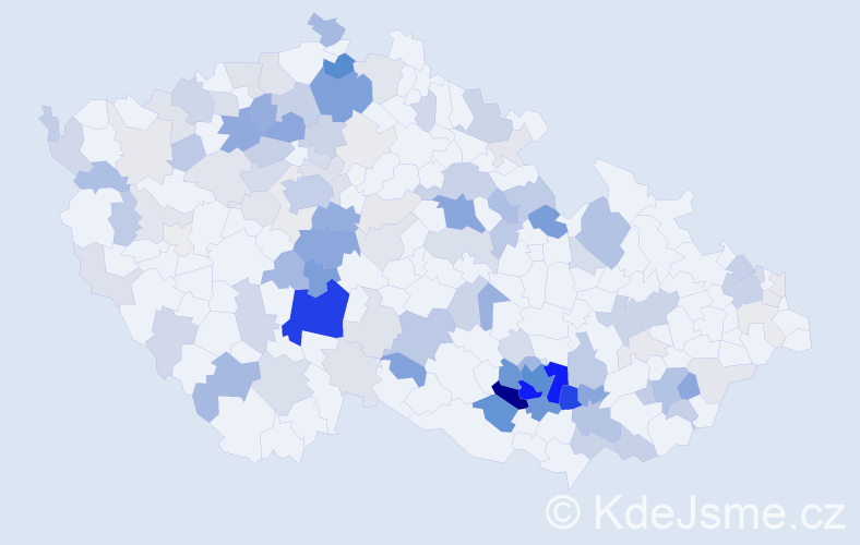 Příjmení: 'Pazourková', počet výskytů 392 v celé ČR