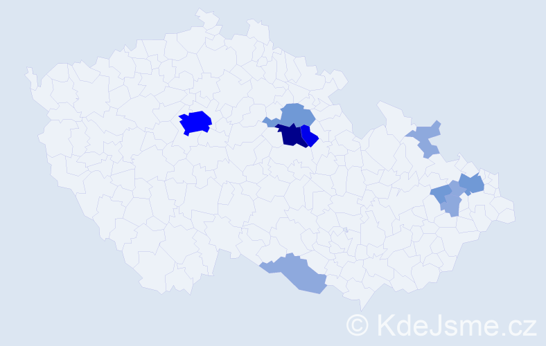 Příjmení: 'Theodorová', počet výskytů 25 v celé ČR