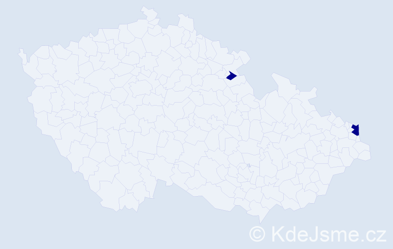Příjmení: 'Kantoriková', počet výskytů 2 v celé ČR