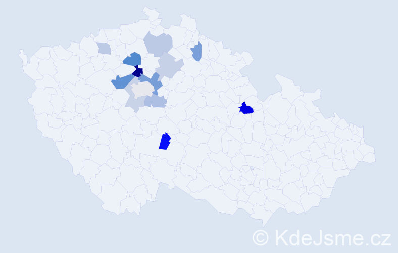 Příjmení: 'Richtrmoc', počet výskytů 26 v celé ČR