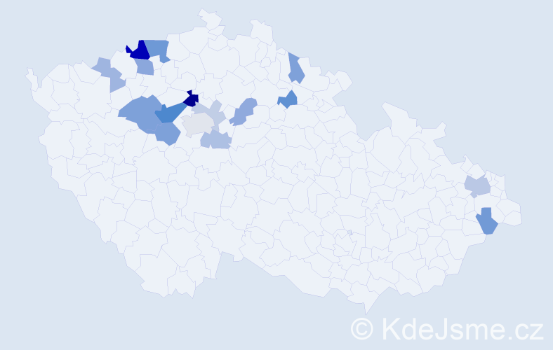 Příjmení: 'Cingr', počet výskytů 38 v celé ČR
