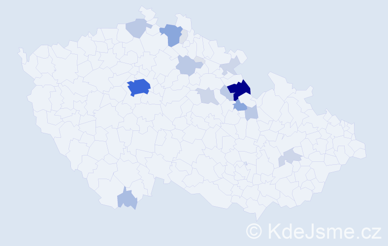 Příjmení: 'Ešpandr', počet výskytů 80 v celé ČR