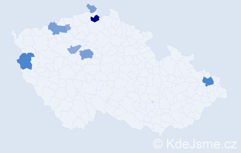 Příjmení: 'Mladenovová', počet výskytů 23 v celé ČR