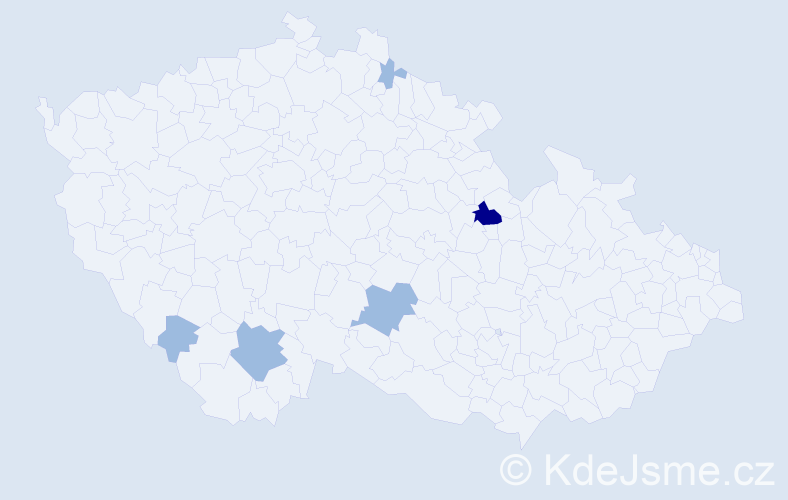 Příjmení: 'Slavingerová', počet výskytů 8 v celé ČR