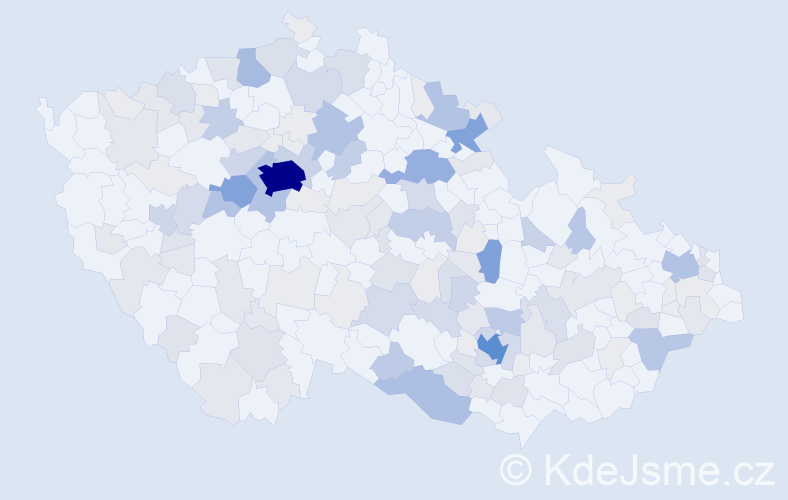 Příjmení: 'Kincl', počet výskytů 545 v celé ČR