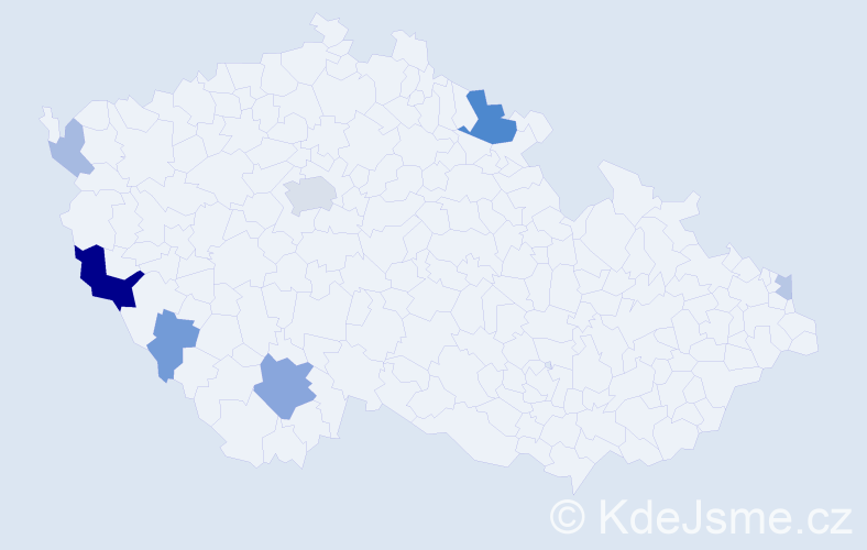 Příjmení: 'Friebel', počet výskytů 19 v celé ČR