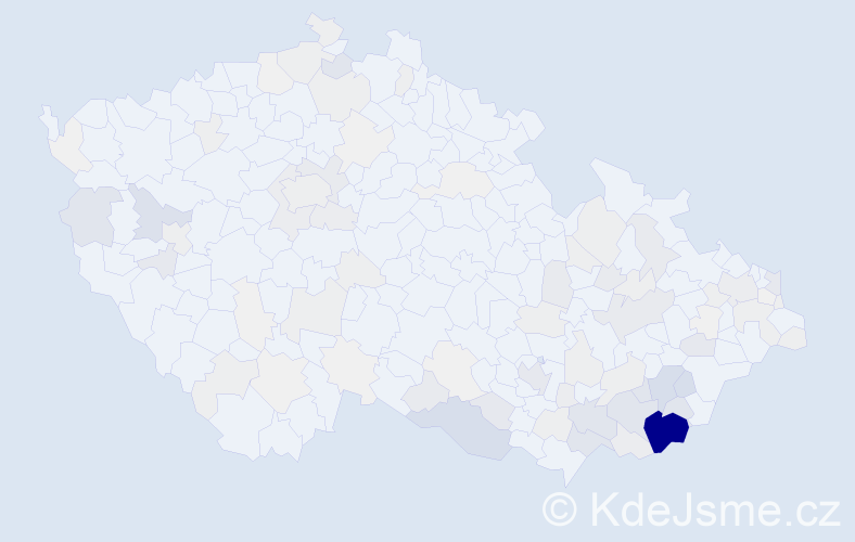 Příjmení: 'Mahdal', počet výskytů 488 v celé ČR