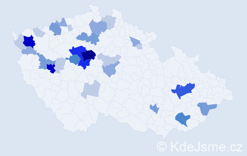 Příjmení: 'Machulka', počet výskytů 95 v celé ČR
