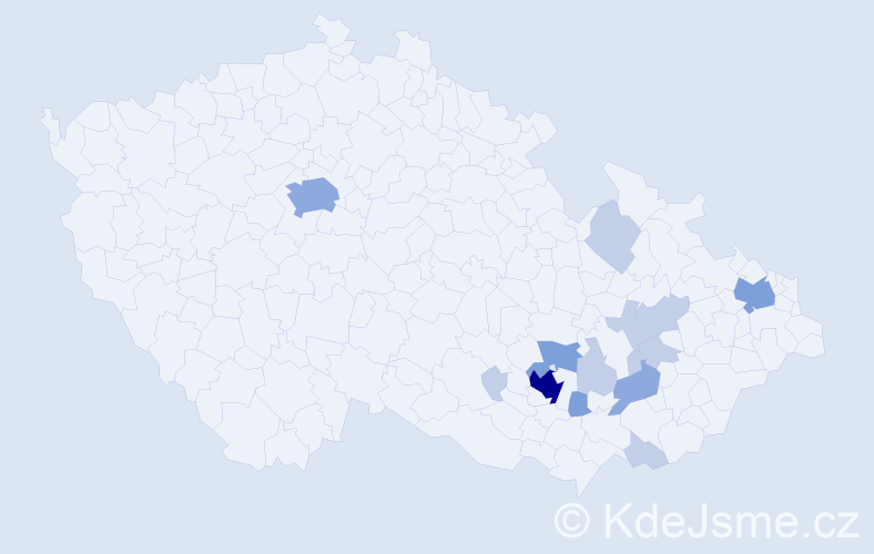 Příjmení: 'Peslar', počet výskytů 33 v celé ČR