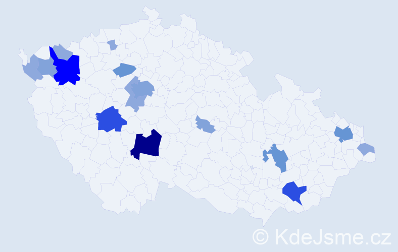 Příjmení: 'Kromková', počet výskytů 44 v celé ČR