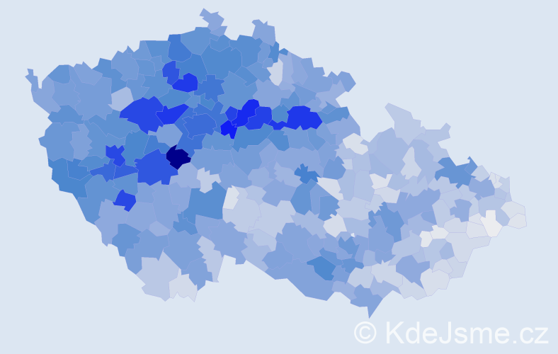 Příjmení: 'Černý', počet výskytů 17735 v celé ČR