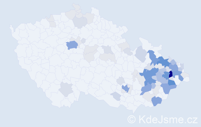 Příjmení: 'Bortlová', počet výskytů 285 v celé ČR