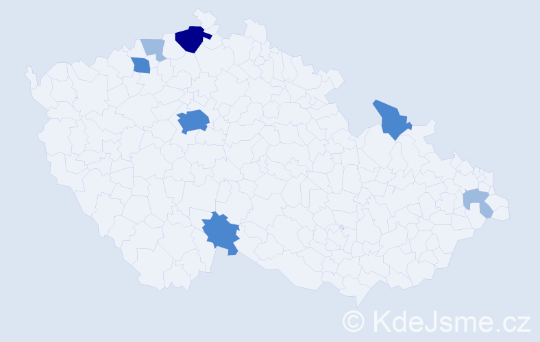 Příjmení: 'Hunger', počet výskytů 14 v celé ČR