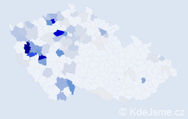 Příjmení: 'Linda', počet výskytů 254 v celé ČR