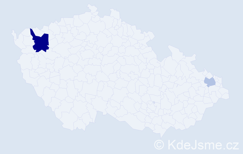 Příjmení: 'Pente', počet výskytů 4 v celé ČR