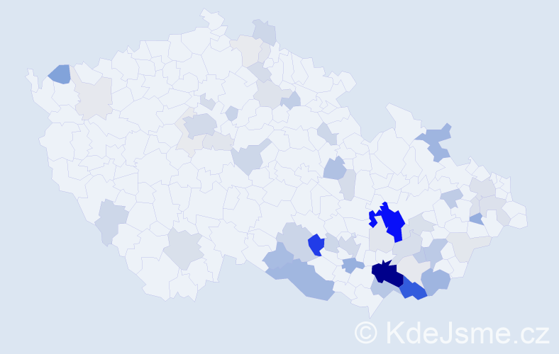 Příjmení: 'Daněčková', počet výskytů 193 v celé ČR