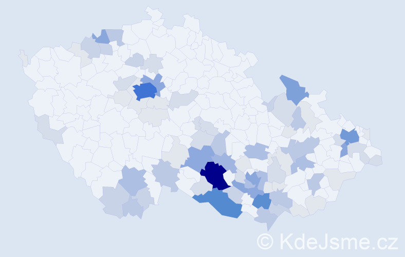 Příjmení: 'Bula', počet výskytů 294 v celé ČR